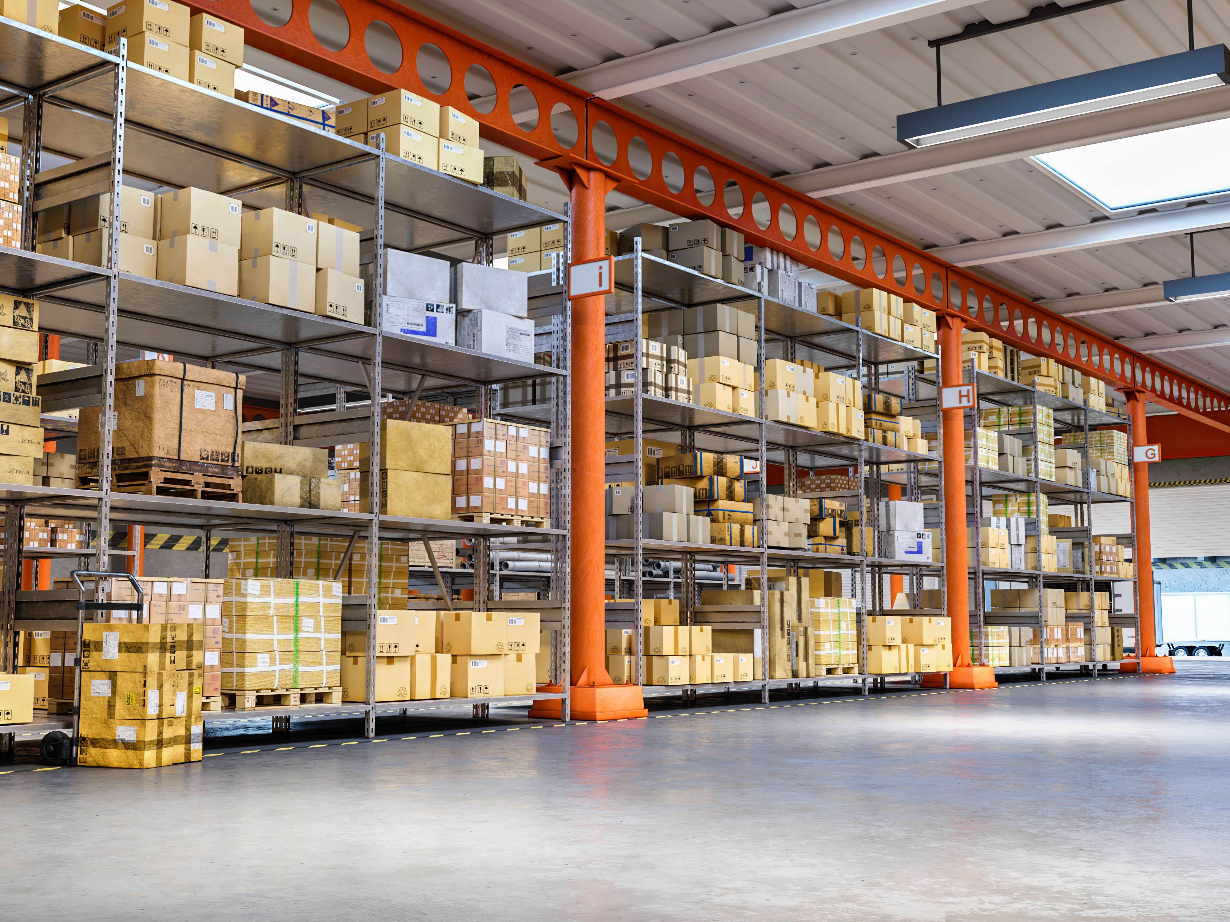 花瓣素材_工业仓库内部3D插图_150341208